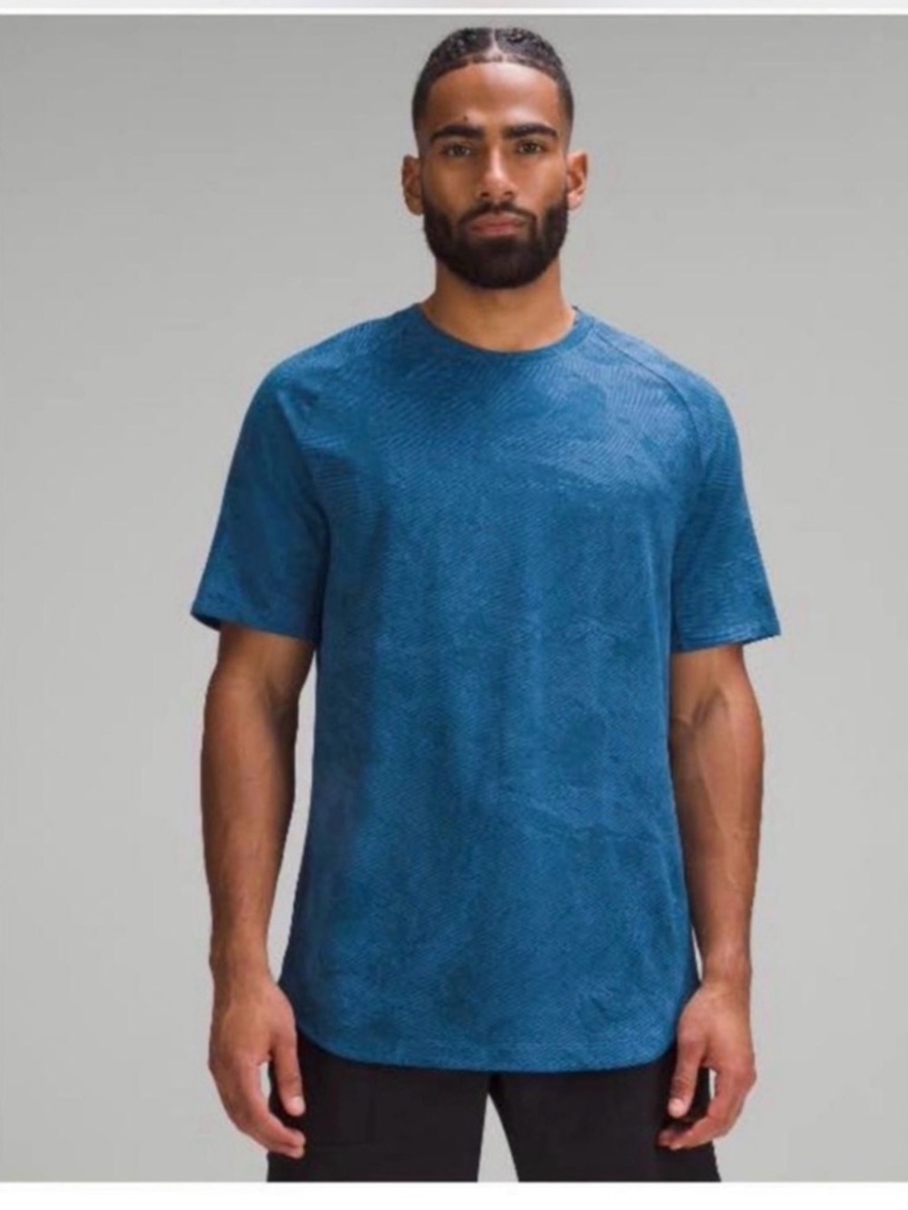 Lululemon Blue Textured Short Sleeve Athletic Tee size M